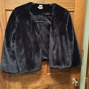 Black faux fur jacket